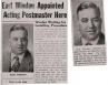 Postmaster Earl Windau